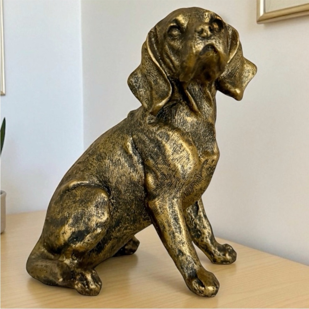 Bronze/gold resin Dog Statue Home Accent